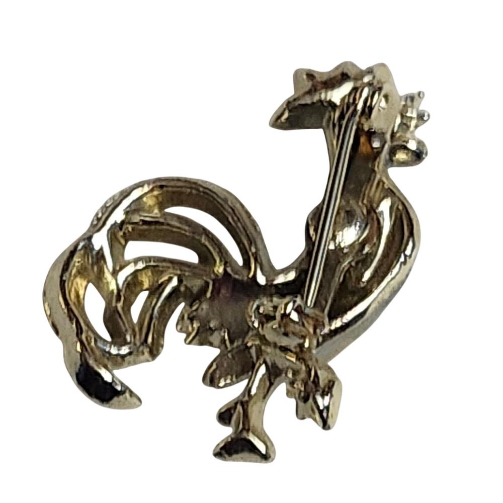 Vtg 1950s Blue Enamel Rooster Scatter  Pin Brooch - Picture 3 of 3